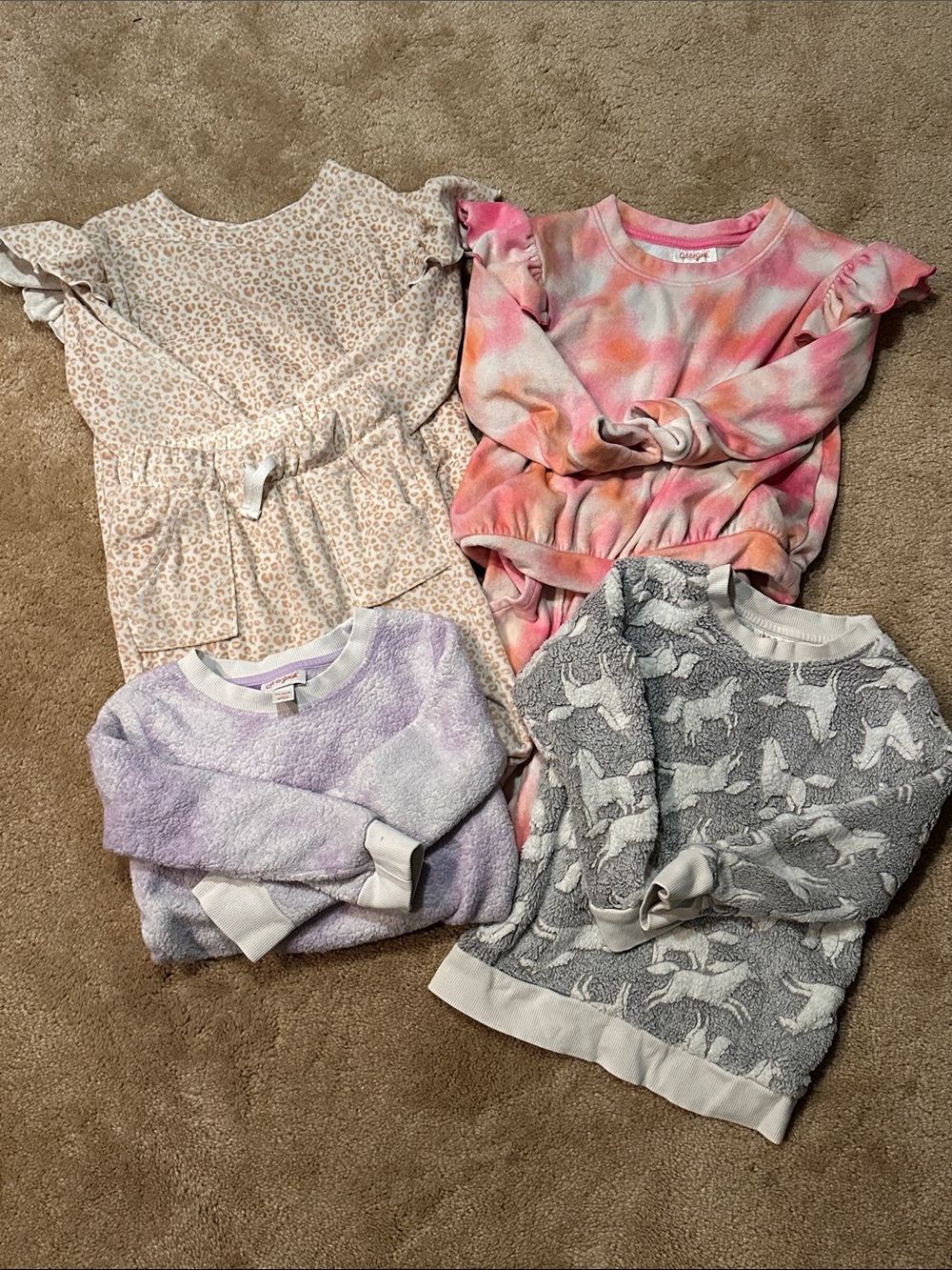Cat & Jack Girls' Cozy Multicolor SOFT Sets & sweatshirts